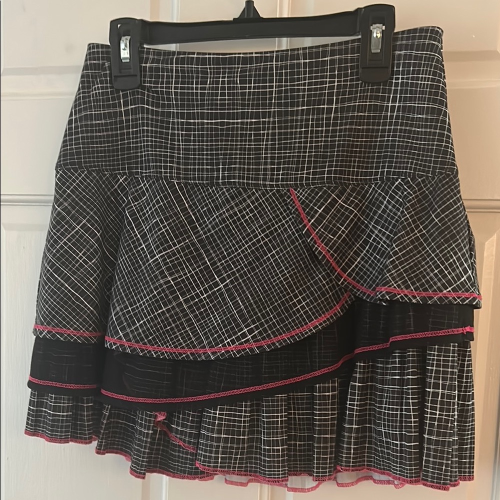 Lucky in Love Black and White Asymmetrical Skater Skirt